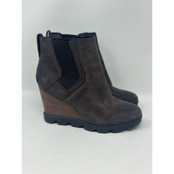 Sorel Women's Joan Uptown Chelsea Leather Boots Size 7 Blackened Brown - Picture 4 of 8